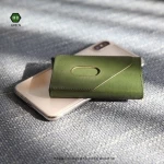 New Fashion Luxury Genuine Vegetable Leather Pop Up Credit Card Holder Aluminum Automatic Pop up Bank Card Case Wallet