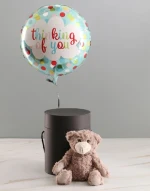 New Gift set Thoughts Of You Balloon With Teddy Bear In  Customised Hat Box Birthday Party Decoration Supplies