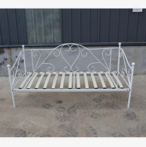 New metal wrought iron single sofa cum bed cot day bed manufacturer