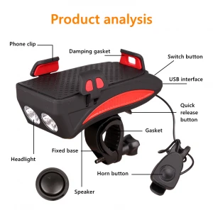 New multifunctional night safety 400 lumen LED bike accessories light  front and back bicycle head lights