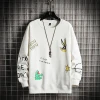 New printed sweatshirt mens fashion Harajuku pullover mens hip-hop street wear O-neck mens sweatshirt