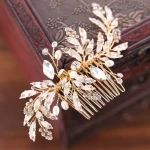 New Product Bridal Jewelry Set Gold Leaf Hair Accessories Women Hair Comb Bridal