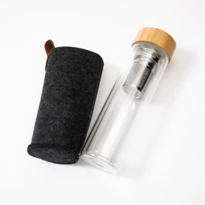New product wholesale BPA free glass water bottle with felt cover 750ML