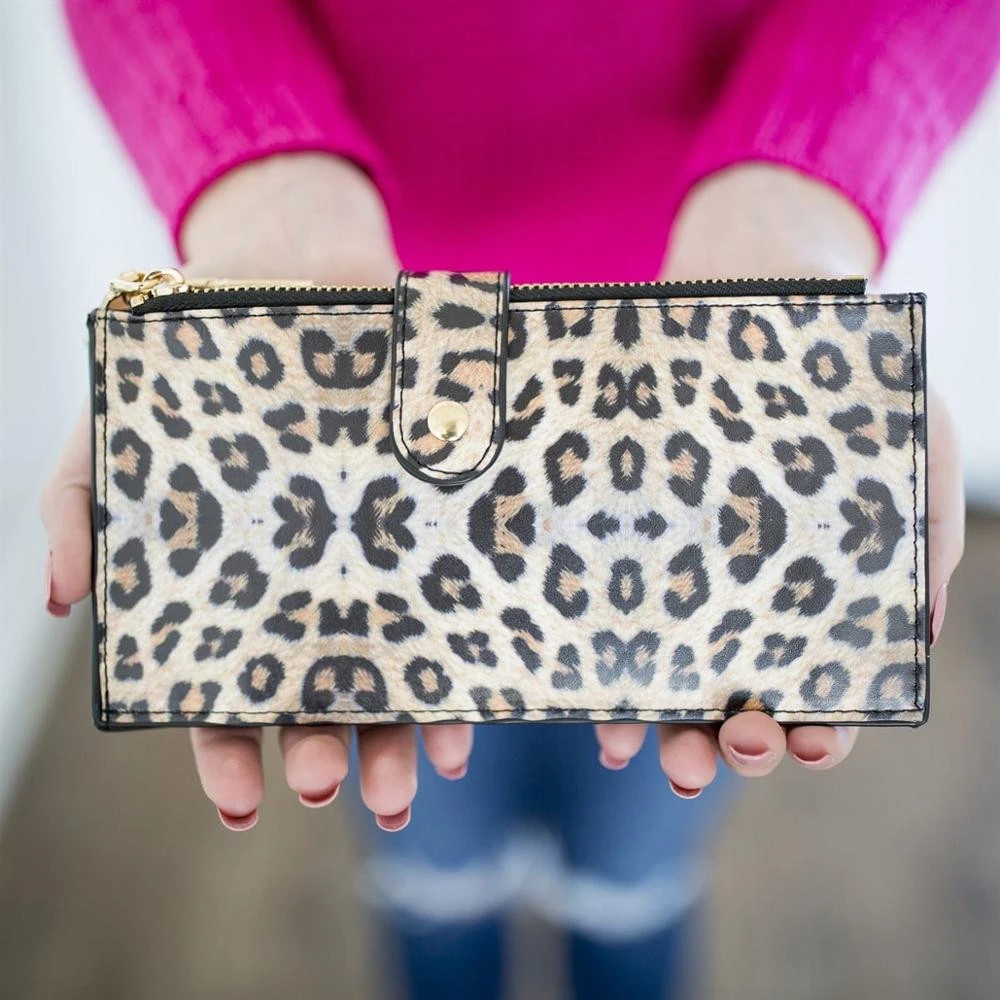 New Style Women All-In-One Wallet Leopard Snakeskin PU Leather Wallet ID Card Credit Card Holder Purse Wallet