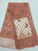 Nigeria Sequins Lace Fabrics 2021 Luxury Wedding Bridal Lace Fabric African