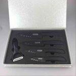 Non-slip handle 5 pcs black ceramic knife set
