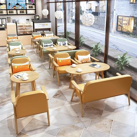Nordic Leisure Sofa Booth Restaurant And Coffee Shop Dessert Milk Tea Shop Table And Chair Combination