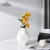 Import Nordic minimalist white geometric ceramic porcelain vase home decoration white flower vases from China