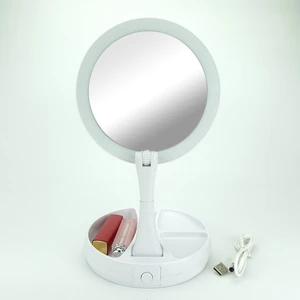 OEM plastic collapsible led makeup mirror with light