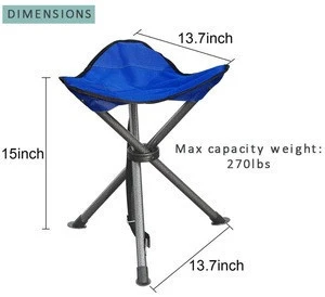 Outdoor Folding Tripod Camping Stool Chair Ultralight Camping Tri-leg Foldable Fishing Chair  Compact Foldable Beach Stool Chair