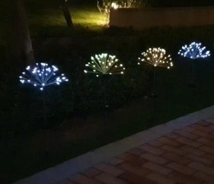 Outdoor Solar Garden String Lights Solar Firework Light 120 LEDs String Light with 8 Lighting Modes for Flowerbed Courtyard