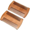 Pear wood fine wide double tooth moustache hair beard comb for beard grooming kit
