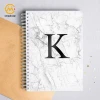 Personalized marble texture big letter hardcover birthday gift notebook