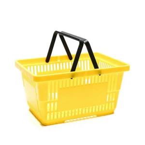 Pink plastic grocery  foldable shopping basket