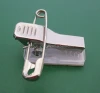 Plastic Croco Clip with Safety Pin and Adhesive Pad for id card badge holder