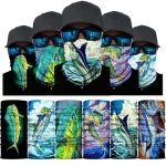 Polyester Neck Gaiters Bandana Neck Scarf Fish Pattern Seamless Bandana Multifunction