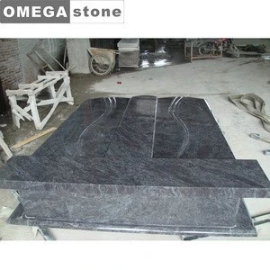 Popular European black handcarved granite tombstone prices for sale
