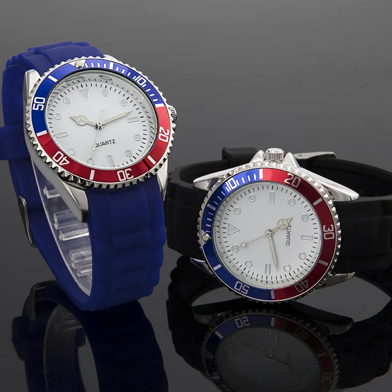 popular Geneva Silicone Watch Men Sports wristwatch silicone