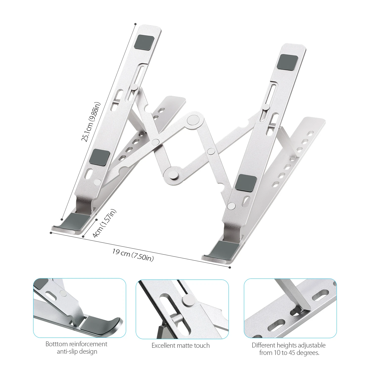 Portable Multifunctional Adjustable Computer Table Standing Aluminium Foldable Laptop Table Stand