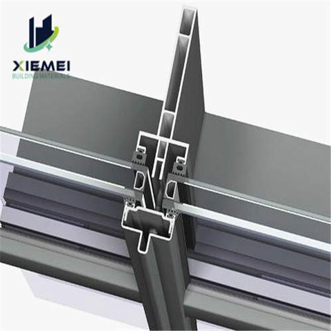 Buy Powder Coating 150gr Thermal-break Curtain Wall Aluminum Curtain ...