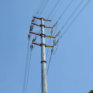 Power Distribution Equipment Galvanized Octagonal Power Line Steel Pole