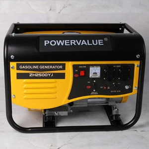 Power Value 110v 220v 2kw 6.5h gasoline generator   for sale