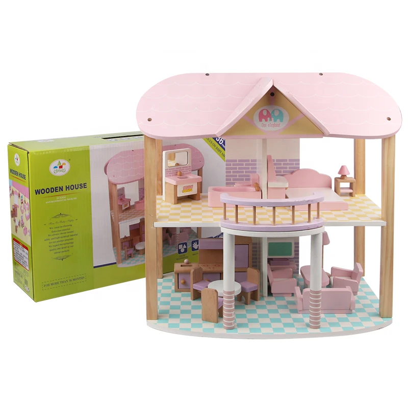 Preschool toys pretend play wooden toys Mini doll house furniture toys