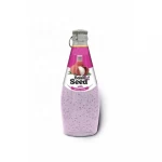 Private Label Fruit Flavor Basil Seed Drink 290ml Mango Juice Glass Bottled