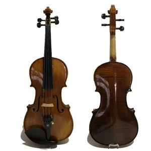 professional brown natural flame handmade violins made in china 4/4 -1/8