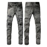 Purple color customized logo name slim jeans plus size denim cow boy jeans in stocks designer logo name purple jeans