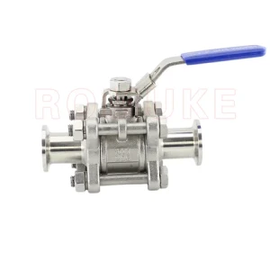 Q81F-16P   Stainless Steel CF8 CF3 CF8M CF3M Three-piece Clamp Type Quick Mounted Manual Ball Valve