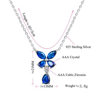 Recommended manufacturer good price wholesale custom rhodium plating fashion gemstone 925 sterling silver jewelry