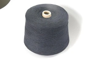 recycled polyester spun yarn ,black ,30/1Ne for knitting