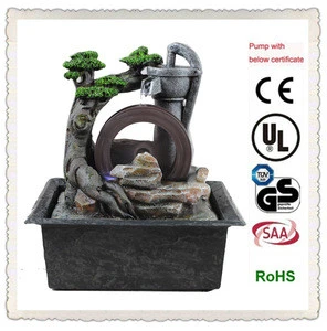 resin tree waterwheel small indoor fountains feng shui crafts