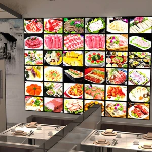 Restaurant hanging advertising sings board box light menu led billboard crystal fast food menu light box