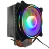 RGB CPU Cooler LED Air Heatsink New 4 Pipes Universal Intel AMD PC Processor Cooling Fan for Desktop Computer