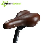 ROCKBROS Bike Bicycle Saddle Leather Steel Rail Hollow Soft Cushion Road MTB Fixed Gear Bike Bicycle Cycling Saddle