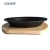 Import Round non stick cast iron restaurant sizzler serving dish plate with wood base from China