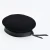 Import S4384 new design 2019 autumn winter classic wool French black beret caps leather sweatband military berets women with eyelets from China