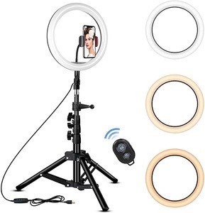 Selfie Ring Light with Cell Phone Holder Ring Light With Tripod Stand For Live Stream Makeup Youtube Video