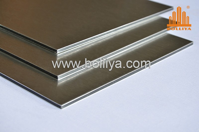 Silver Gold Golden Mirror Brush Brushed Hairline ACP Facade Cladding