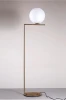 Simig factory high plated brass modern led glass ball LED floor lamp for living room hotel project decoration