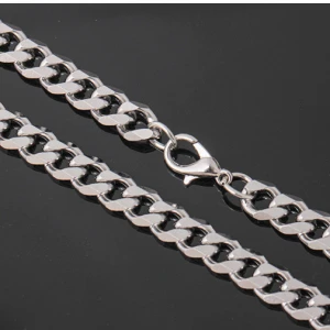 Simple high quality men necklace chain in stainless steel jewelry fashion hexagon design silver accessories