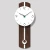 Import Simple personality white clock plate acrylic wood leaf pointer creative home swing wall clock from China