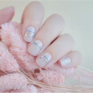 Simple Pink beige nail stone designer nail stickers strips private label Korean wholesale High quality OEM