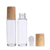 Skincare essential oil bottles roll on perfume bottles 10ml roller bottle with bamboo cap