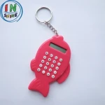Small lovely fish shaped basic calculator , calculator with key chain