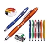 small quantity order top quality logo shape handmade stylus light ball pen with LED ball-point pen
