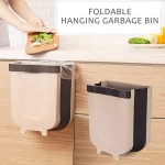 Small Wall Mounted Folding Bag Kitchen Waste Bin Dust Hanging Trash Garbage Can