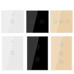 Smart Wi-Fi Switch Glass Panel 1gang 2gang 3gang US Touch Light wall Switch Work with Amazon Alexa